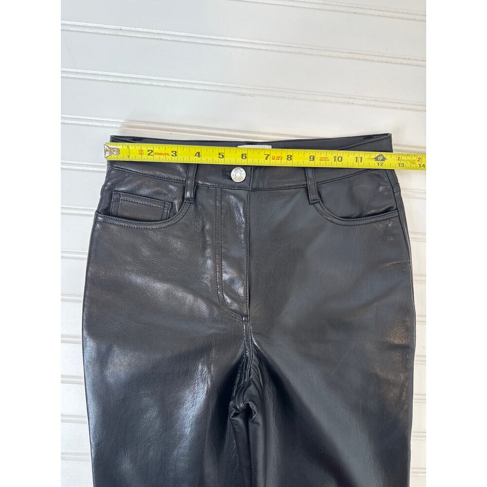 Wilfred Aritzia Melina Black High Rise Straight Leg Vegan Leather Pants Size 0 - Picture 6 of 7